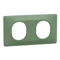 Plaque de finition Ovalis entraxe 71 mm S320704B vert forêt 2 postes horizontal