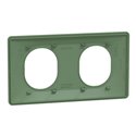 Plaque de finition Ovalis entraxe 71 mm S320704B vert forêt 2 postes horizontal