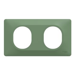 Plaque de finition Ovalis entraxe 71 mm S320704B vert forêt 2 postes horizontal