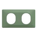 Plaque de finition Ovalis entraxe 71 mm S320704B vert forêt 2 postes horizontal