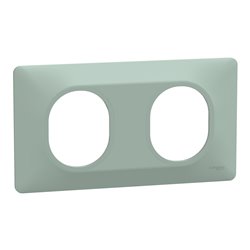 Plaque de finition Ovalis entraxe 71 mm S320704A sauge 2 postes horizontal
