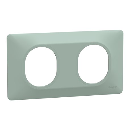 Plaque de finition Ovalis entraxe 71 mm S320704A sauge 2 postes horizontal Plaque de finition Ovalis entraxe 71 mm S320704A sauge 2 postes horizontal