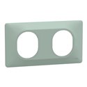 Plaque de finition Ovalis entraxe 71 mm S320704A sauge 2 postes horizontal
