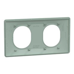 Plaque de finition Ovalis entraxe 71 mm S320704A sauge 2 postes horizontal