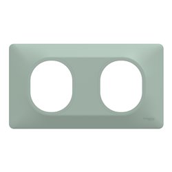 Plaque de finition Ovalis entraxe 71 mm S320704A sauge 2 postes horizontal