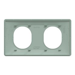 Plaque de finition Ovalis entraxe 71 mm S320704A sauge 2 postes horizontal