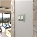 Plaque de finition Ovalis entraxe 71 mm S320704A sauge 2 postes horizontal