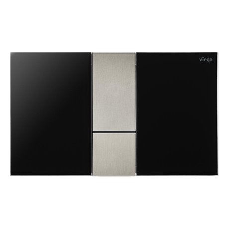 Plaque de commande 773328 Visign for Style 24 en acrylique Noir brillant et Acier inoxydable brossé