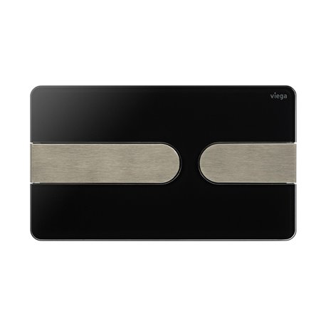 Plaque de commande WC 773182 Visign for Style 23 Plastique Noir brillant et Acier inoxydable brossé