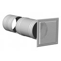 Grille prise et rejet d'air + manchon de traversée Ø 125 mm