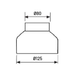 Réduction conique Ø125/80 mm sans joint