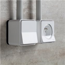 Prise de courant 2P+T saillie Mureva Styl MUR39030 blanc 