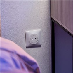 Combi prise 2P+T 16A affleurante+chargeur USB-C 10,5W connex. Auto. Ovalis S320089 blanc 
