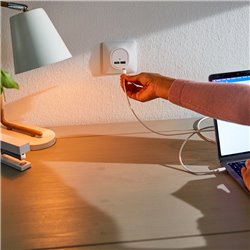 Chargeur USB-C 65W Forte puissance pour charge app. Mobiles Ovalis S320406 Blanc 