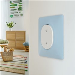 Plaque de finition Ovalis S320702C bleu azurin 1 poste