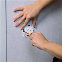 Prise de courant affleurante 2P+T avec USB C Odace S520089 Blanc brillant 