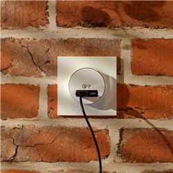 Prise USB double charge rapide type A+C Odace S520219 Blanc 