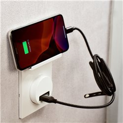 Chargeur USB type A 7,5W + type C Odace S520403 Blanc 