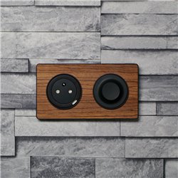 Plaque de finition Odace Touch S540804P4 Anthracite et zingana 2 postes