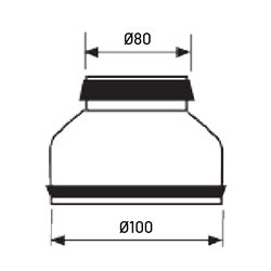 Réduction conique Ø 100/80 mm à joint