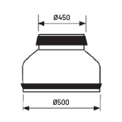 Réduction conique Ø 500/450 mm à joint