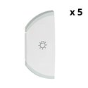 Lot de 5 enjoliveurs simples Céliane éclairage montage gauche blanc 068148