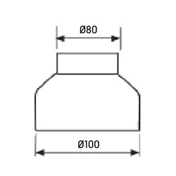 Réduction conique Ø 100/80 mm sans joint