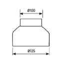 Réduction conique Ø 125/100 mm sans joint