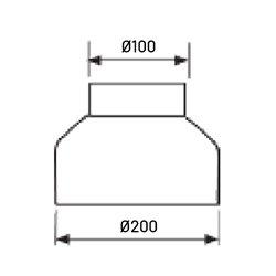 Réduction conique Ø 200/100 mm sans joint