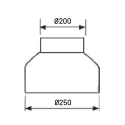 Réduction conique Ø 250/200 mm sans joint
