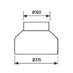 Réduction conique Ø 315/160 mm sans joint