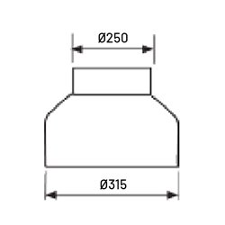 Réduction conique Ø 315/250 mm sans joint