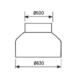Réduction conique Ø 630/500 mm sans joint
