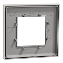 Plaque de finition Unica Deco Essentielle NU600224 Gris Pierre 1 poste