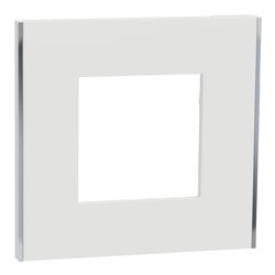 Plaque de finition Unica Deco Subtile NU600240 Blanc liseré argent 1 poste