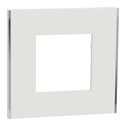 Plaque de finition Unica Deco Subtile NU600240 Blanc liseré argent 1 poste
