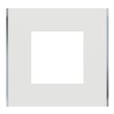 Plaque de finition Unica Deco Subtile NU600240 Blanc liseré argent 1 poste