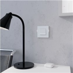 Plaque de finition Unica Deco Subtile NU600240 Blanc liseré argent 1 poste