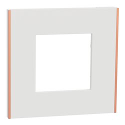 Plaque de finition Unica Deco Subtile NU600242 Blanc liseré cuivre 1 poste