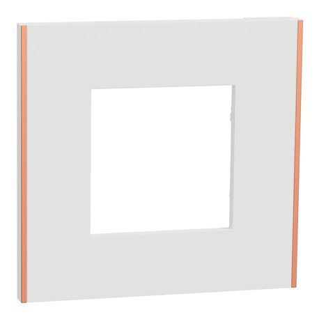 Plaque de finition Unica Deco Subtile NU600242 Blanc liseré cuivre 1 poste Plaque de finition Unica Deco Subtile NU600242 Blanc liseré cuivre 1 poste