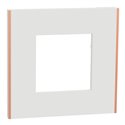 Plaque de finition Unica Deco Subtile NU600242 Blanc liseré cuivre 1 poste