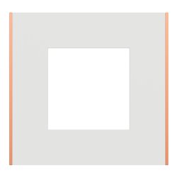 Plaque de finition Unica Deco Subtile NU600242 Blanc liseré cuivre 1 poste