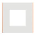 Plaque de finition Unica Deco Subtile NU600242 Blanc liseré cuivre 1 poste