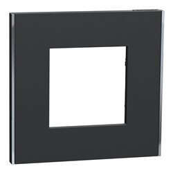 Plaque de finition Unica Deco Subtile NU600243 Anthracite liseré argent 1 poste