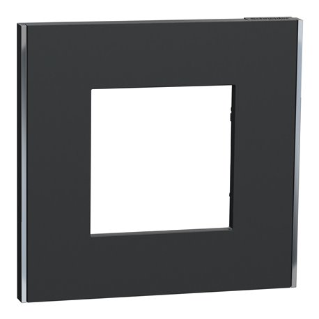 Plaque de finition Unica Deco Subtile NU600243 Anthracite liseré argent 1 poste Plaque de finition Unica Deco Subtile NU600243 Anthracite liseré argent 1 poste
