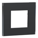 Plaque de finition Unica Deco Subtile NU600243 Anthracite liseré argent 1 poste