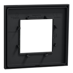 Plaque de finition Unica Deco Subtile NU600243 Anthracite liseré argent 1 poste