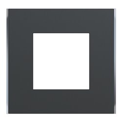 Plaque de finition Unica Deco Subtile NU600243 Anthracite liseré argent 1 poste