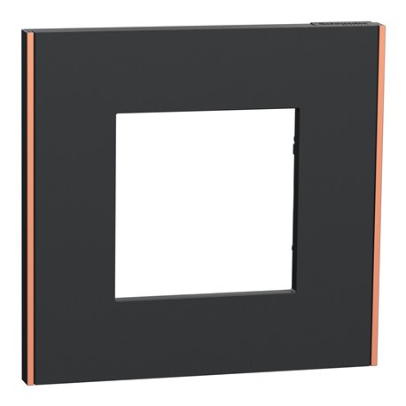 Plaque de finition Unica Deco Subtile NU600241 Anthracite liseré cuivre 1 poste