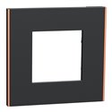 Plaque de finition Unica Deco Subtile NU600241 Anthracite liseré cuivre 1 poste